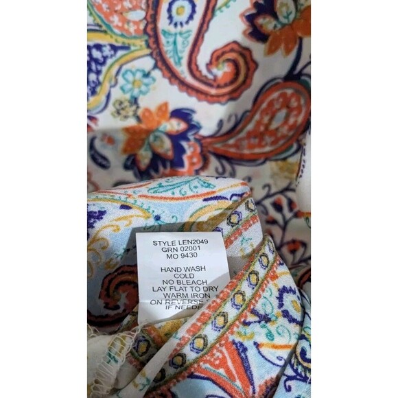 Fig & Flower Blouse Top Womens Size M Paisley Summer Spring Shirt - Picture 4 of 8
